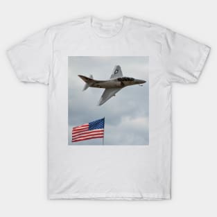 A-4 Skyhawk Over American Flag T-Shirt